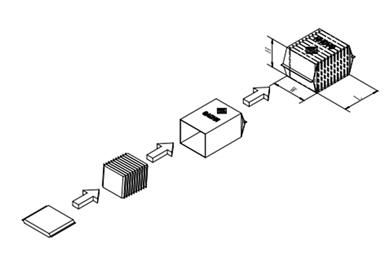 Diagrama esquemático del envasado vertical