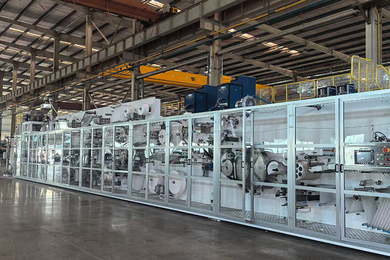 Línea de producción de toallas sanitarias con servoaccionamiento