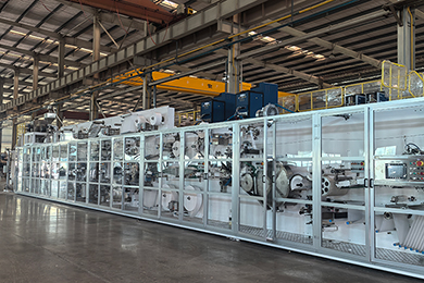 Línea de producción de toallas sanitarias con servoaccionamiento